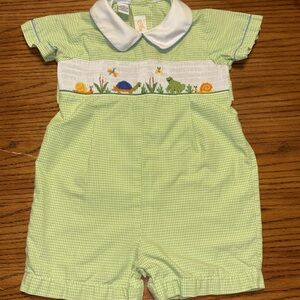 Green Gingham Kids One Piece